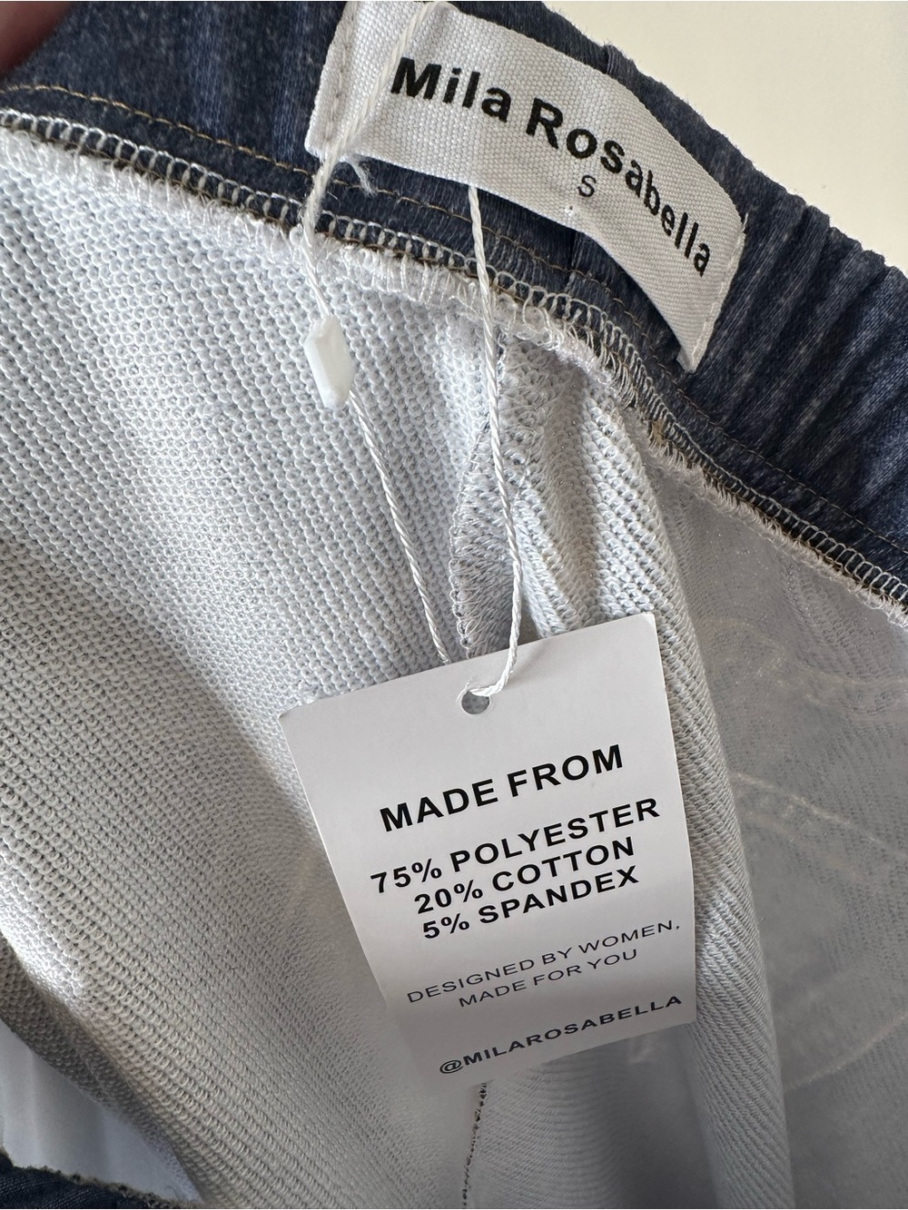 Mila Rosabella Sweatpant Jeans Size Small Dark Blue Straight Leg New - Picture 9 of 9